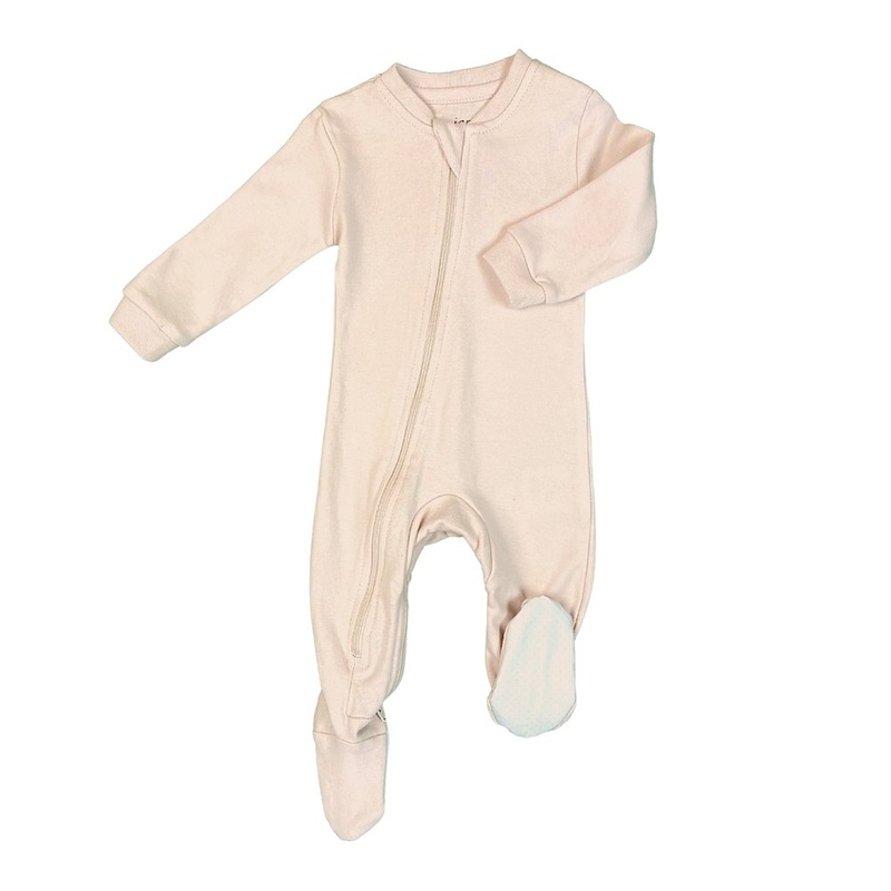 ZippyJamz Organic Cotton Footed Sleeper – Crystal Blush (9-12 Months)