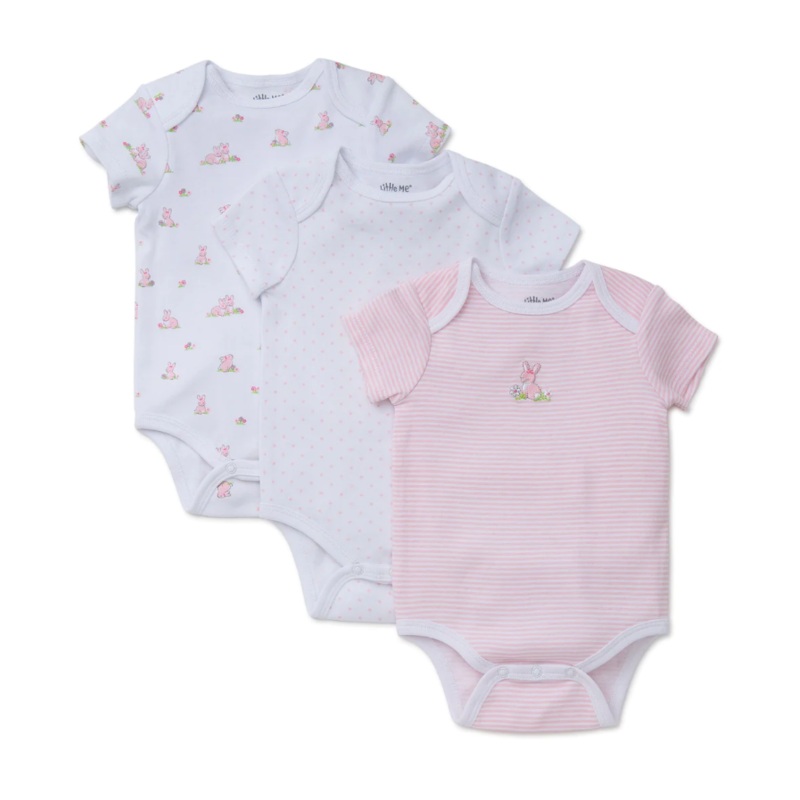 PINK BUNNIES 3PK BODYSUITS