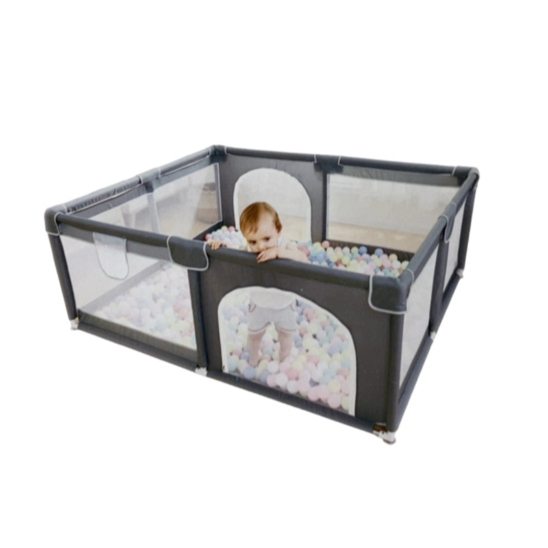Comomy Baby Playpen, 79″x71″, Dark Grey