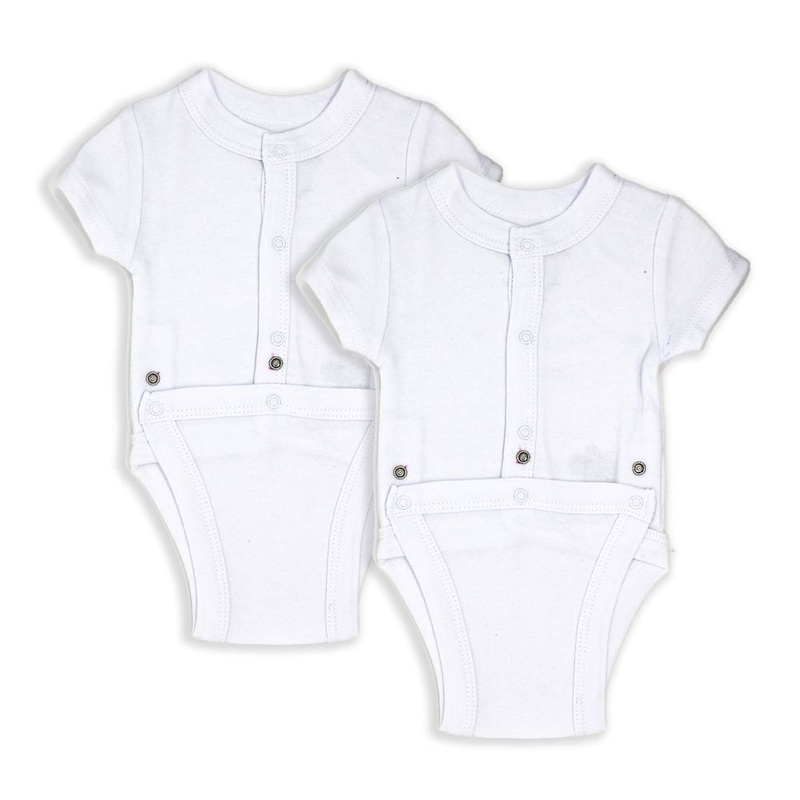 Necessities by TenderTyme 2-Pack Diaper Vests – White (3-6 Months, 12-18 lbs) (93326) (Open Box)