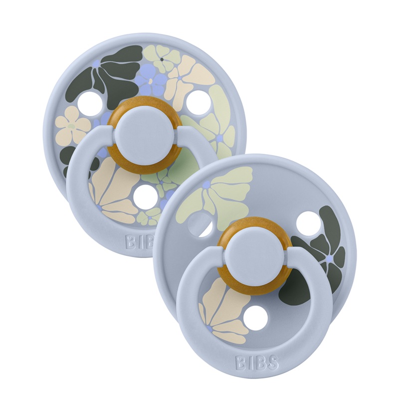 Studio Colour 2 Pack – Round Natural Rubber Latex Pacifier – Size 1