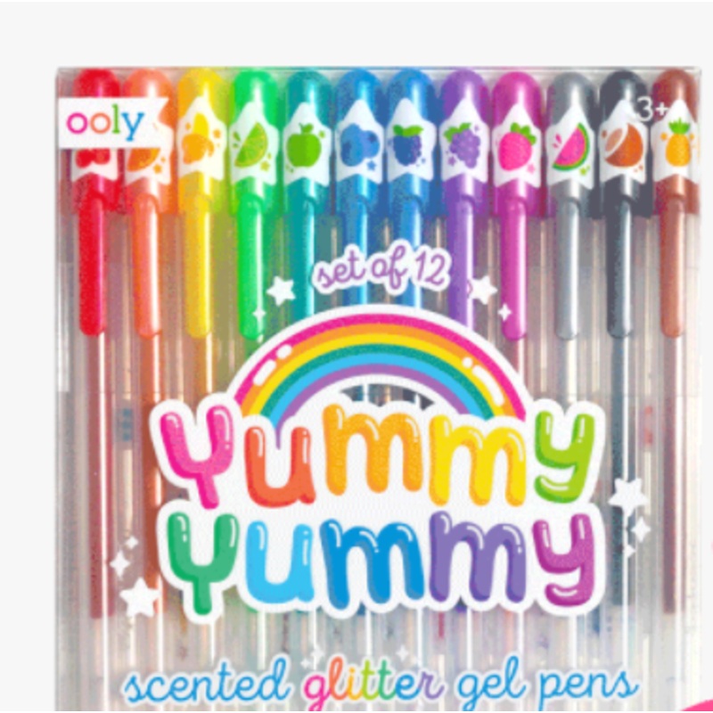 YUMMY YUMMY SCENTED COLORED GLITTER GEL PENS 2.0 – SET OF 12
