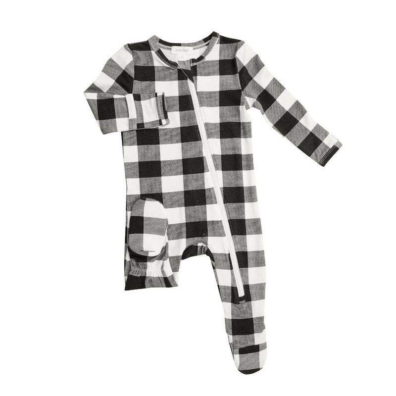 Angel Dear Buffalo Check Zipper Footie – 6-9 Months