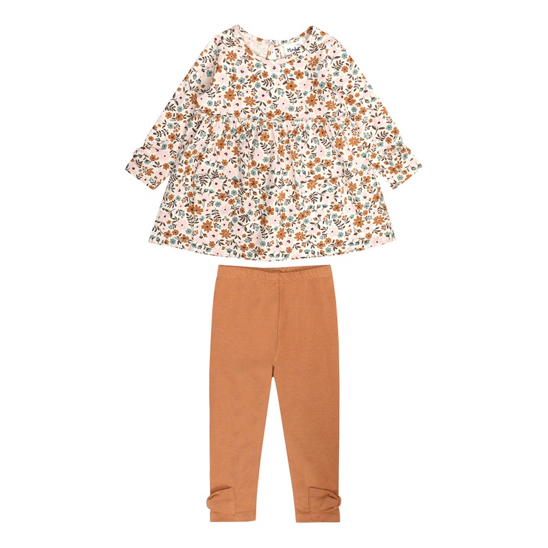 FLORAL PRINT TUNIC W/ POCKETS AND LEGGING