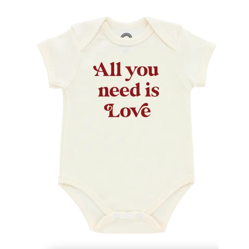 ALL YOU NEED IS LOVE COTTON BABY ONESIE