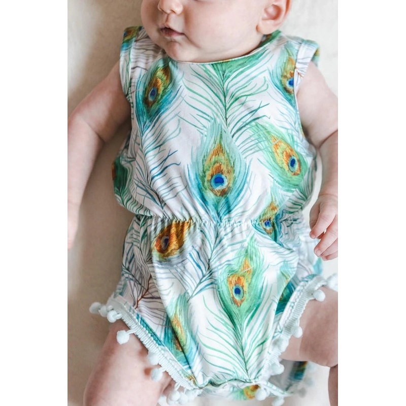 Blue Lagoon Pom Pom Romper