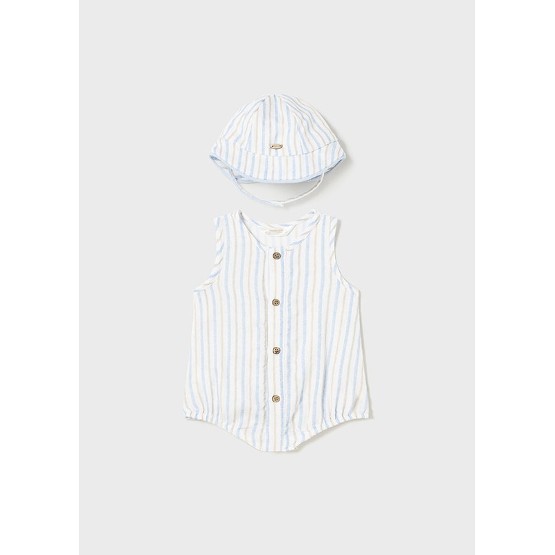 MAYORAL COTTON ROMPER WITH HAT