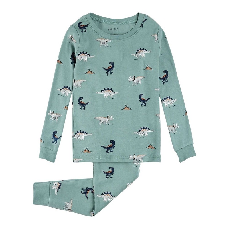 Petit Lem 2-Piece Organic Cotton Pajama Set in Dinosaur Print