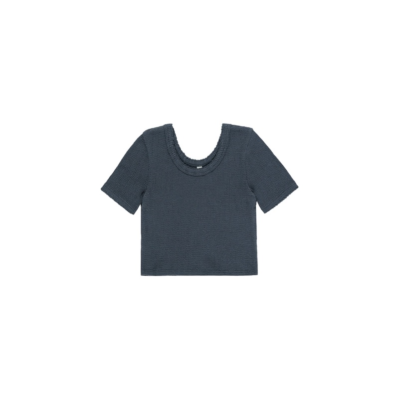RYLEE + CRU SCALLOP TEE – INDIGO