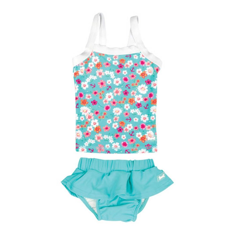 Baby Banz Tankini Two-Piece Girls Swimsuit – Floral (6 Months, 8kg)