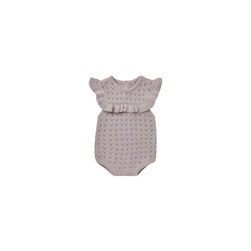 QUINCY MAE POINTELLE RUFFLE ROMPER LAVENDER