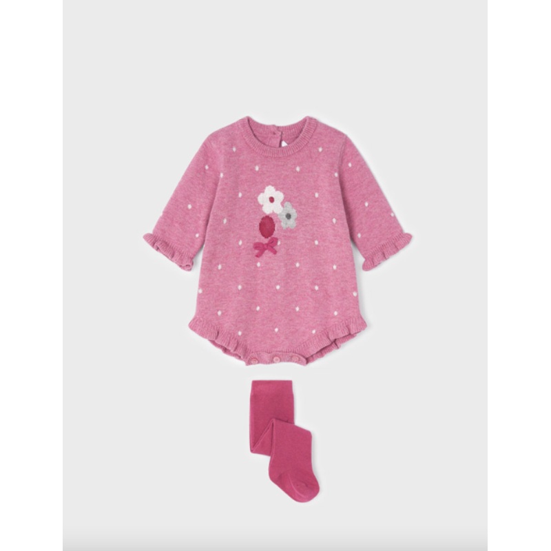 MAYORAL KNITTED ROMPER SET – BERRY