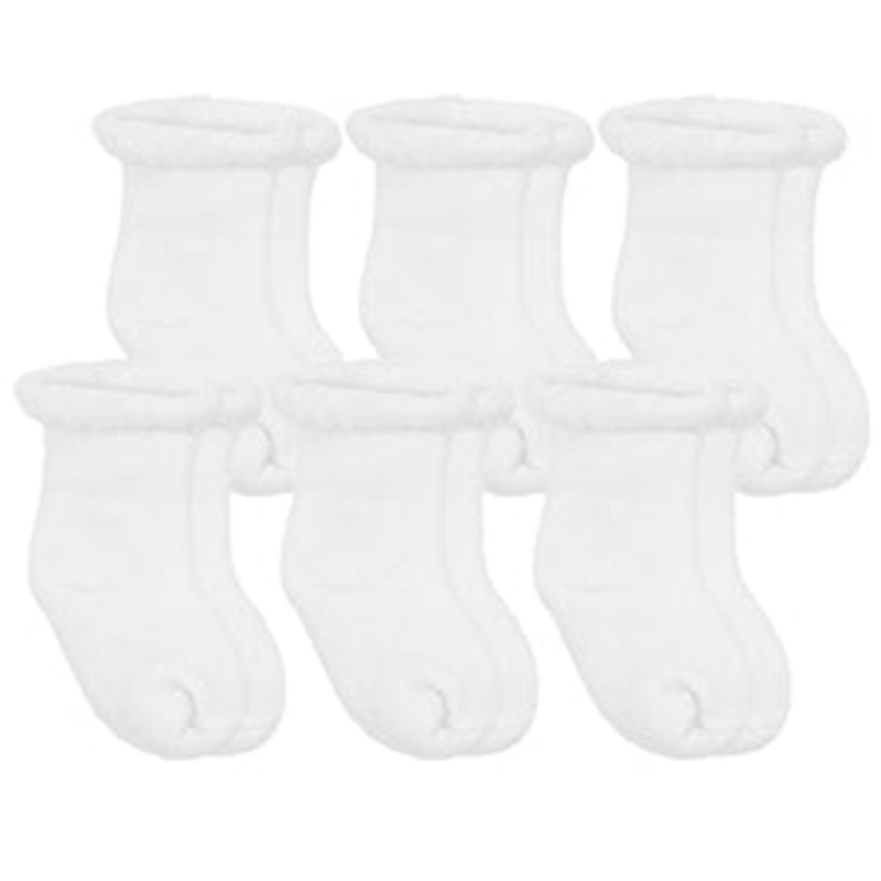 Terry Socks 6 Piece – White