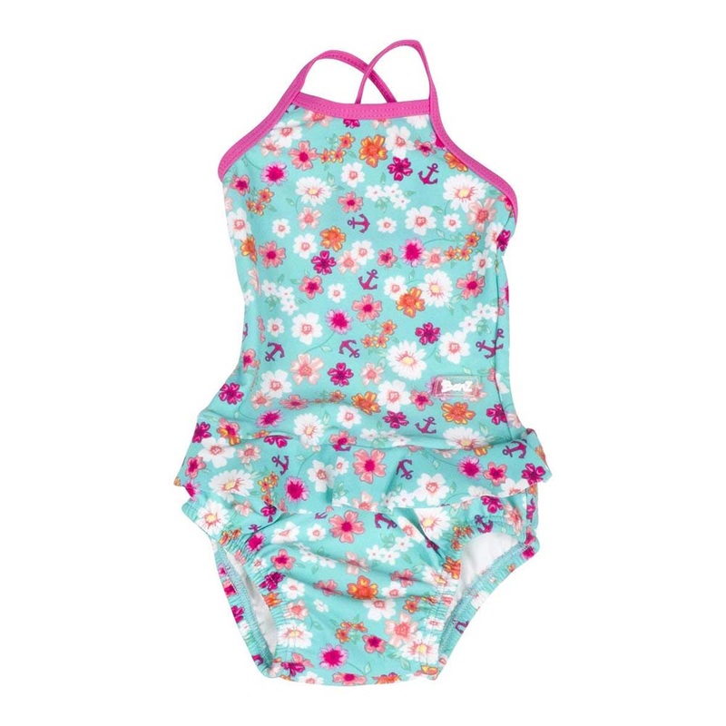 Baby Banz Tankini One-Piece Girls Swimsuit – Floral (18 Months, 12kg)
