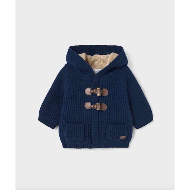 MAYORAL HOODED KNIT CARDIGAN – NAVY BLUE