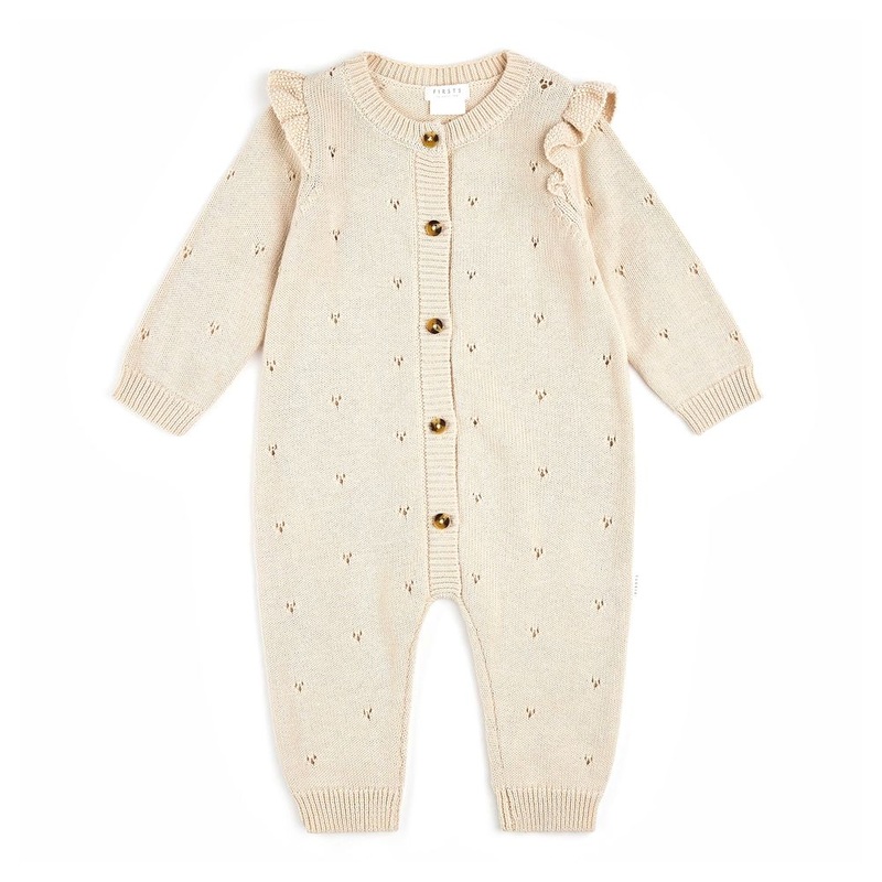 Petit Lem Organic Cotton Pointelle-Knit Playsuit