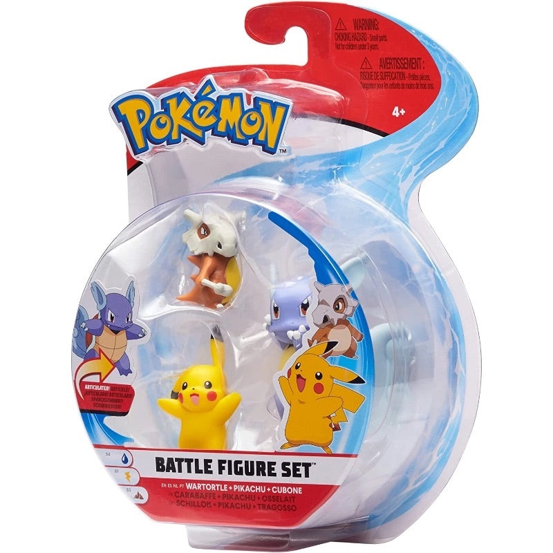 Pokemon – Battle Figure Set 3-pack – Wartortle, Pikachu, Cubone