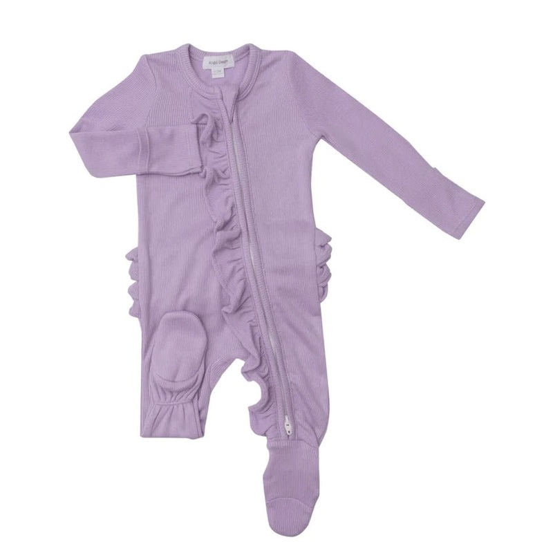 Orchid Bloom Waffle Zipper Footie