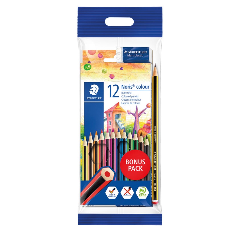 Staedtler – 12 Colored Pencils + Eraser + Pencil
