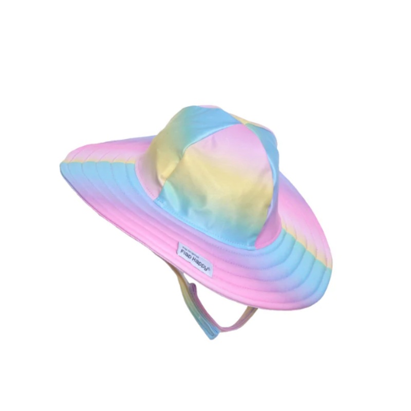FLAP HAPPY UPF 50+ SUMMER SPLASH SWIM HAT RAINBOW OMBRE