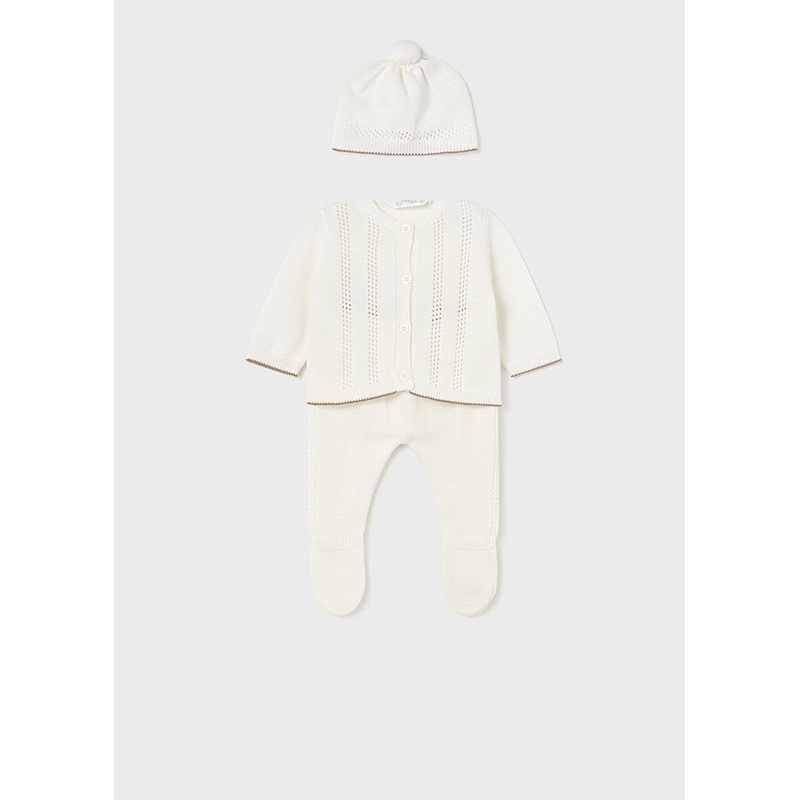 MAYORAL LEG WARMER & HAT SET – NATURAL