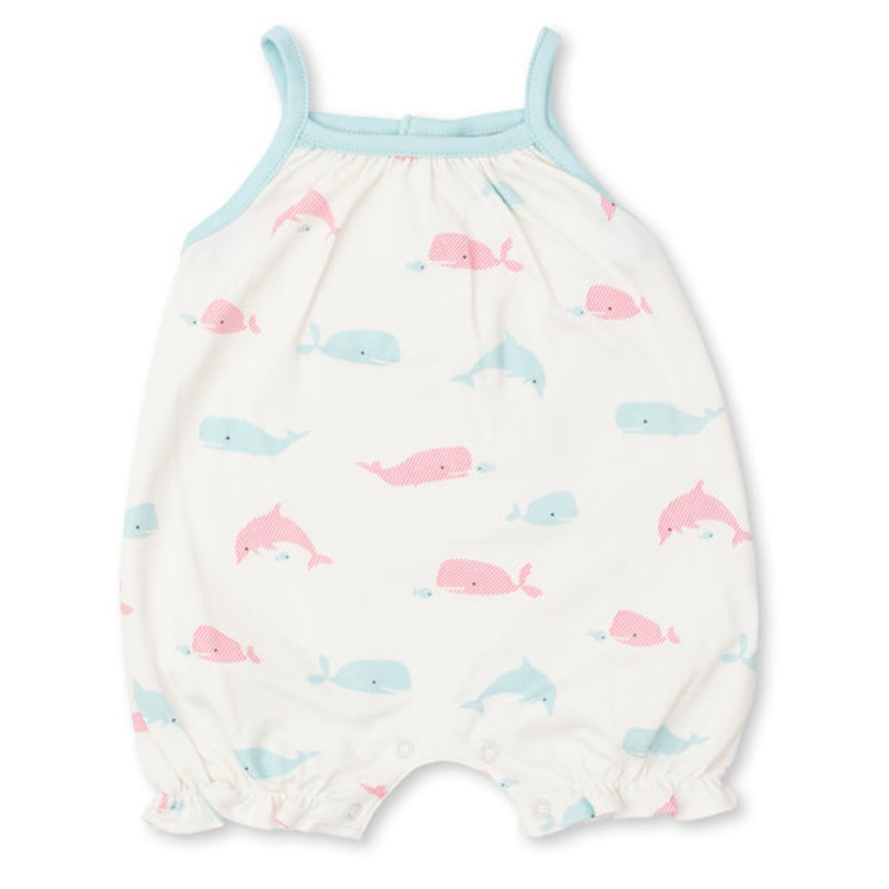 Whales Sleeveless Playsuit – Teal